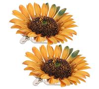 Healifty 2 Piezas Abrazaderas Decorativas para Cortinas Diseño de Girasol de Clips de Sujeción para Cortinas Sin Perforación para Decoración de Hogar y Oficina