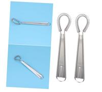 Healifty 2 piezas Batidor Manual de Acero Inoxidable con Muelle Mezclador de Mano Portátil para Huevos Nata y Salsas Cocina