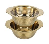 Healifty 2 Piezas Colador de Inoxidable y Tazón de Drenaje para Lavar Filtro de Cocina Multifuncional Diseño Apilable Capacidad para