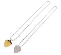 Healifty 2 piezas Colgante Púa Guitarra Acero Inoxidable Cadena Joyería Músico Rockero Regalos Amantes Música Collar Decorativo para Mujer y Hombre
