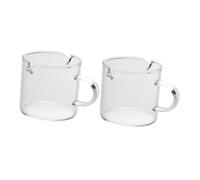Healifty 2 Piezas de Espresso de Vidrio Borosilicatado Juego Asa y Doble Boquilla para Café y Postres para Cafeterías y Uso Profesional