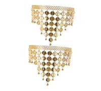 Healifty 2 Piezas Diademas Doradas con Lentejuelas y Borlas para Danza del Vientre Accesorios para Cabello Boho con Monedas Metálicas para Fiestas y Espectáculos