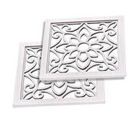 Healifty 2 Piezas Espejos Rústicos de Pared con Diseño Acrílico Vintage para Decoración de Salón Dormitorio y Entrada Paneles Decorativos Adhesivos para Paredes Madera Envejecida