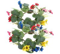 Healifty 2 Piezas Guirnaldas de Velas de Artificial con Flores de Margarita para Decoración de Mesa Bodas y Fiestas