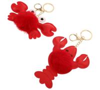 Healifty 2 Piezas Llavero de Peluche Rojo Langosta y Cangrejo para Bolso