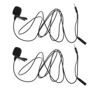 Healifty 2 Piezas Micrófono de Solapa para Teléfono, Mini Micrófono Móvil Omnidireccional Cancelación de Ruido, Negro, para Notas de Voz y Videollamadas