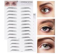 Healifty 2 piezas Pegatinas de Cejas Artificiales Negras Herramienta Fácil para Perfilado y Relleno Adhesivas Semipermanentes para Mujeres y Hombres Efecto Pelo Realista Uso Rápido Daño