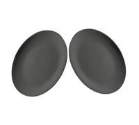 Healifty 2 Piezas Platos Redondos Negros para Servir Multifuncionales para Pizza Barbacoa y Ensaladas Resistentes y Aptos para Microondas Reuniones y Eventos al Aire