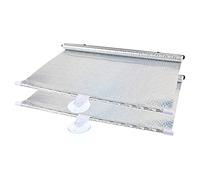 Healifty 2 Piezas Protector Solar para Ventanas de Coche Cortinilla Enrollable Automática con Diseño de Rayas Plateadas Protección UV y Privacidad para Automóvil