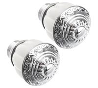 Healifty 2 Piezas Remates para Barra Cortina Diseño Calabaza Blanca Cabezas Decorativas para Varillas de Cortinas Interiores de Resistentes de Resina para Hogar y Oficina