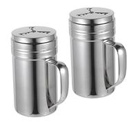 Healifty 2 piezas Saleros y Pimenteros Inoxidable con Asa Dispensadores de Condimentos para Cocina Moderna Botes para Especias Sal y Pimienta Accesorios Esenciales para Hogar y Restaurante