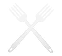 Healifty 2 piezas Tenedores de Silicona para Pasta Resistentes y Reutilizables Utensilios Versátiles para Servir y Alimentos Aptos para Cocina Diaria Color Blanco con Puntos