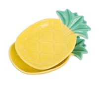 Healifty 2 Platos Pequeños de Cerámica Forma de Piña para Condimentos 2 Piezas Duraderos Ideales para Salsa y Aperitivos Ligero y Portátil