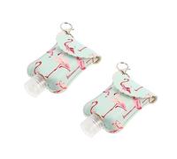 Healifty 2 Sets Flamingo Botella De Lavado De Plástico Para Llevar Contenedores Cosméticos Contenedores De Viaje Contenedores De Líquidos Botella Portátil Llavero Botella Recargable