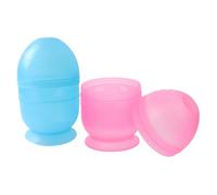 Healifty 2 Tazones Agitadores para Tinte de Cabello de Plástico Resistente con Escala Vasos Mezcladores para Peluquería y Uso Doméstico Tamaño Pequeño 125X7 CM Colores Azul y Rosa para