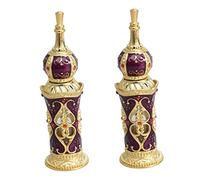 Healifty 2 Uds Púrpura Boda Vacío Vintage Cosméticos Regalos Claro Decoración Esmaltada Oro Y Aceite Recargable Titular Fiesta Regalo Retro Decoración Aceites Vails Antiguo Medio