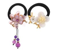 Healifty 2piezas Coleteros Retro Para Cabello Grueso Bandas Elásticas De Colores Borla Para Niñas y Mujeres Accesorios Chinos Cabello Para Eventos Escolares y Disfraces Tradicionales