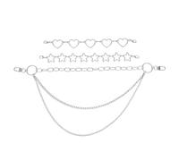 Healifty 3 Cadenas Decorativas para Bolsos de Aleación Colgantes de Corazón Estrellas y Capas Triples Correas de Cadena para Bandolera Accesorio Versátil para Decorar y Reemplazar Asas