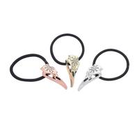 Healifty 3 Gomas el Pelo con Diseño de Cráneos Estilo Vikingo Gótico de Aleación, Cómodas y Fáciles de Usar para Fiestas Temáticas y Celebraciones, Pack de 3 Unidades