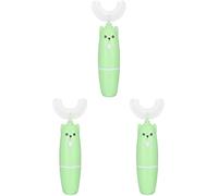 Healifty 3 Juegos de Cepillos Eléctricos para Limpiar La con Cerdas de Silicona Tipo U Gel Limpiador de Cepillos de Dientes con Forma para ° Encías Verdes Niños Pequeños Diseño de