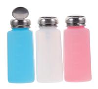 Healifty 3 piezas Botellas Dispensadoras de Alcohol de Botella Vacía de Presión para Removedor de Esmalte Antihongos para Uñas Diseño Prueba de Fugas y Fácil Uso