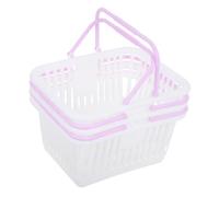 Healifty 3 Piezas Cestas de Almacenaje de Plástico Asas Portátiles para Juguetes Frutas y Artículos de Baño Versátiles para Cocina Dormitorio y Uso Color Aleatorio Color Aleatorio