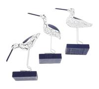Healifty 3 Piezas de Aves Marinas de Madera Estilo Mediterráneo, Adornos Artesanales Decorativos para Hogar y Oficina, Accesorios para Fotos, Manualidades de Decoración Natural