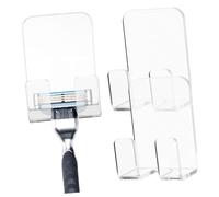 Healifty 3 piezas Estante Adhesivo Transparente para Baño Organizador Versátil para Ducha Soporte para Maquinilla y Toallas sin Taladro Almacenamiento Práctico para Accesorios de Pared