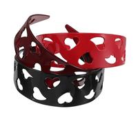 Healifty 3 Piezas Love-shaped Wide Headbands For Women With Anti-slip Teeth Stylish Valentine S Day Hair Bands In Wine And For Parties And Everyday Wear