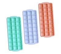 Healifty 3 piezas Moldes de Hielo de Silicona con Tapas Azul Menta Cubiteras para Refrigerador Facilita la Preparación y Almacenamiento de Cubitos de Hielo