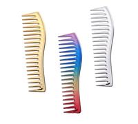 Healifty 3 piezas Peines Profesionales para Peluquería Peines de Dientes Anchos Galvanizados Colores Vibrantes para Corte Peinado y Cuidado de Cabello Salones y Barberías