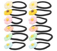 Healifty 30 piezas Gomas Elásticas para Pelo con Diseño de Margaritas Bandas para Mujeres y Niñas Accesorios Decorativos para Peinados Suaves y Resistentes de Colores Verde Amarillo Rosa