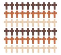 Healifty 300 Colgantes de Cruz Religiosa de Madera Retro Dijes para Pulseras y Collares Tamaño 22X15 MM Agujero Horizontal Colores Leche y Oscuro Accesorios para Joyería Cristiana y