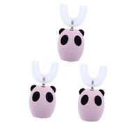 Healifty 3Pcs Modelado Ergonómico U- Encantador Niños Edad U Limpiador - De Silicona Tipo Oral Dientes Cepillos De Dientes Bebé Limpieza Dibujos Animados Para Niños