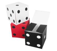 Healifty 3piezas Cajas De Dados para Fiestas Temáticas De Vegas Decoraciones De Centro De Mesa para Graduaciones y Cumpleaños Accesorios Reutilizables para Prom Diseño Fácil De