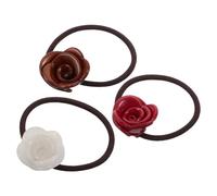 Healifty 3piezas Coletero de Rosa Bandas Elásticas Cabello Coleteros Decorativos con Flores para Peinado Bodas y Playa