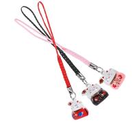 Healifty 3piezas Llavero Del Gato Suerte De Cerámica Adorno Colgante Para Bolso Cadena Para Teléfono Diseño De Gato Suerte Para Adolescentes