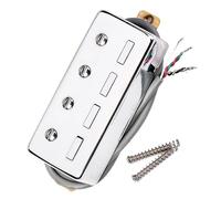 Healifty 4 Cuerdas Pastilla 4 Cuerdas Humbucker 4 Cuerdas, Cubierta de Cobre, 4 Hilos, Color Plata, Alta Salida, Sonido Cálido Clásico, Cable de Conexión, Tornillos y Resortes