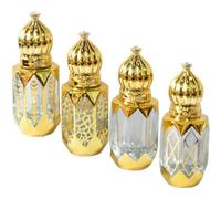 Healifty 4 envases enrollables de cristal para aceites esenciales, mini flacon de perfume para rellenar, viajes botella de agua bendita