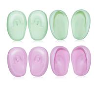 Healifty 4 pares Cubiertas de Oído de Silicona para Teñir Cabello Protectores Suaves y Duraderos para Secador y Ducha Colores Pastel Accesorios de Peluquería para Uso Casa y Salón