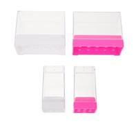 Healifty 4 piezas Caja Organizadora para Brocas de Taladro de Uñas Soporte con Compartimentos Múltiples Diseño Sofisticado y Fácil Limpieza para Manicura Profesional y Pedicura