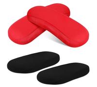 Healifty 4 Piezas Cubiertas de Apoyabrazos para Silla Oficina Poliéster Resistentes y Cómodas Protector Brazo Rojo y Negro Multiusos