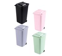 Healifty 4 piezas Mini Botes Basura Escritorio Contenedores Plásticos Compactos para Oficina y Hogar Diseño Creativo y Ligero Decorativos y Prácticos Colores Aleatorios Color Aleatorio