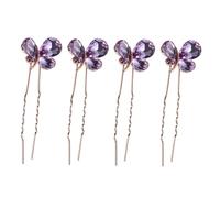 Healifty 4 piezas Palillos para Pelo Forma Cristales Horquillas de Boda Moradas para Mujer Accesorios de Peinado para Fiesta y Evento Especial