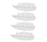 Healifty 4 piezas Soporte de Joyería de Pared Forma de Erizo Organizador de Collares y Pendientes Instalación Sin Perforaciones para Colgar Accesorios de Moda Color Blanco