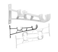 Healifty 4 Piezas Soportes de Doble Barra para Cortinas de Aluminio Reforzado Montaje Lateral Resistente para Ventanas de Antideslizante y Duradero Soporte Central para Decoración Interior