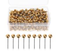Healifty 400 alfileres de coser, cuentas de bolas, alfileres rectos para acolchar para hacer joyas, costura y decoración de manualidades (dorado)