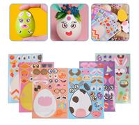 Healifty 48 hojas de pegatinas de Pascua para huevos de Pascua, manualidades, fabricación de tarjetas, pegatinas de conejo, pegatinas para la cara, juego de fiesta, actividades escolares