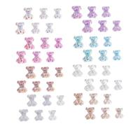 Healifty 48 Piezas de Adornos de Manicura DIY Ositos de Resina, Accesorios para Decoración de Uñas Personalizadas, Perfectos para Uso Personal y Creativo Color Aleatorio