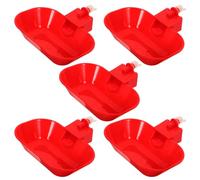 Healifty 5 Bebederos Automáticos para Pollos y Aves de Corral, Cuencos Grandes de Polipropileno Rojo, Sistema Antifugas para Patos, Gansos y Pavos, Adecuado para Granjas y Gallineros